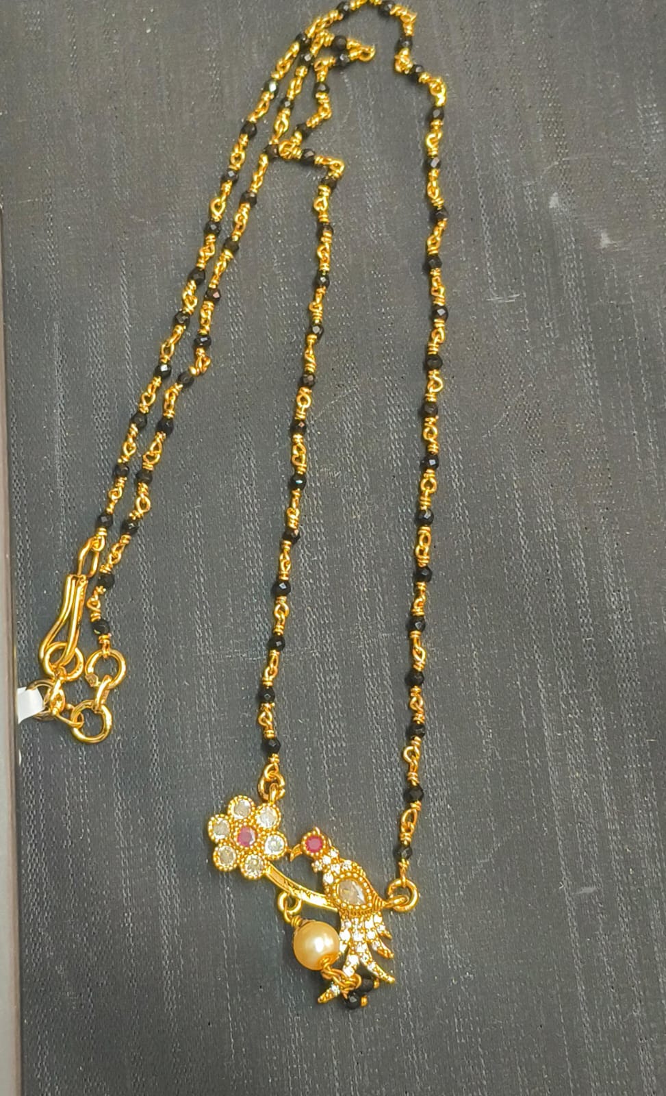 Black Beads Single line Chain